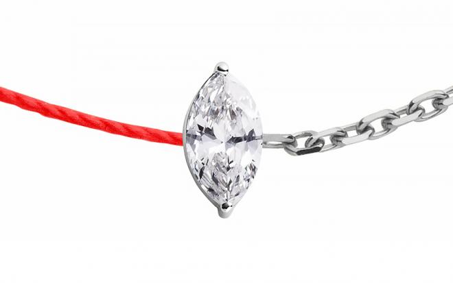Bracelet Redline Minimaliste En Or Blanc 18k Avec Diamants - Occasion