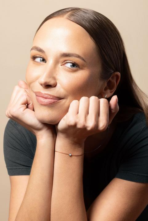 Bracelet fil avec diamant 0.05 carat en serti clos or noir - Redline - 0++