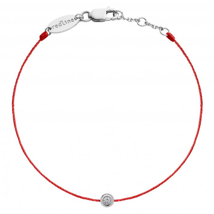 Bracelet fil avec diamant 0.05 en serti clos or blanc - Redline - 0++