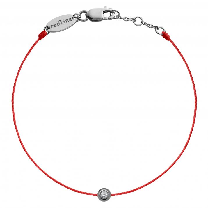 Bracelet fil avec diamant 0.05 carat en serti clos or noir - Redline