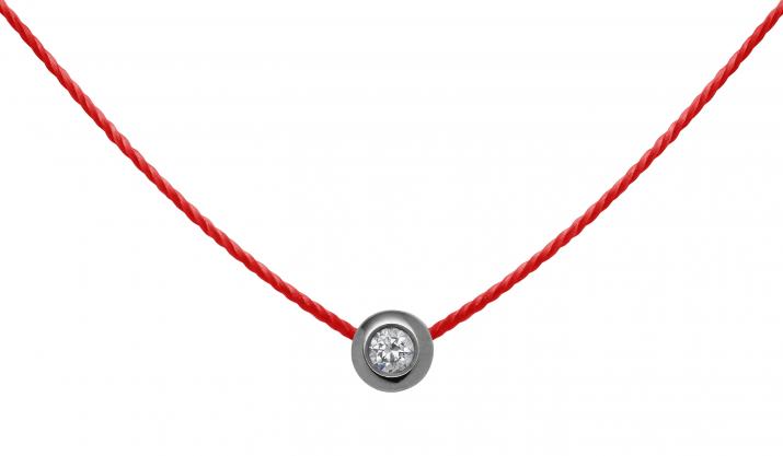 Collier fil avec diamant 0,05 carat en serti clos or noir - Redline