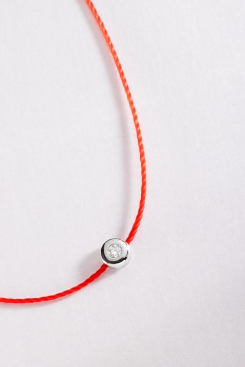 Bracelet fil avec diamant 0.02 carat en serti clos or blanc - Redline - 0++