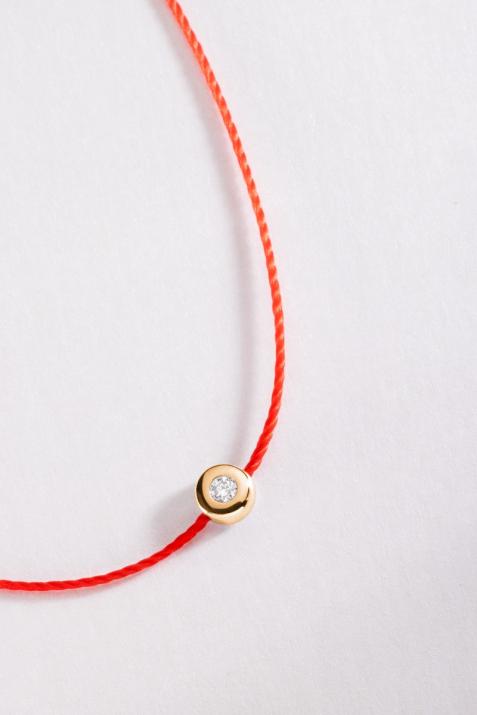 Bracelet fil avec diamant 0.02 carat en serti clos or jaune - Redline - 0++