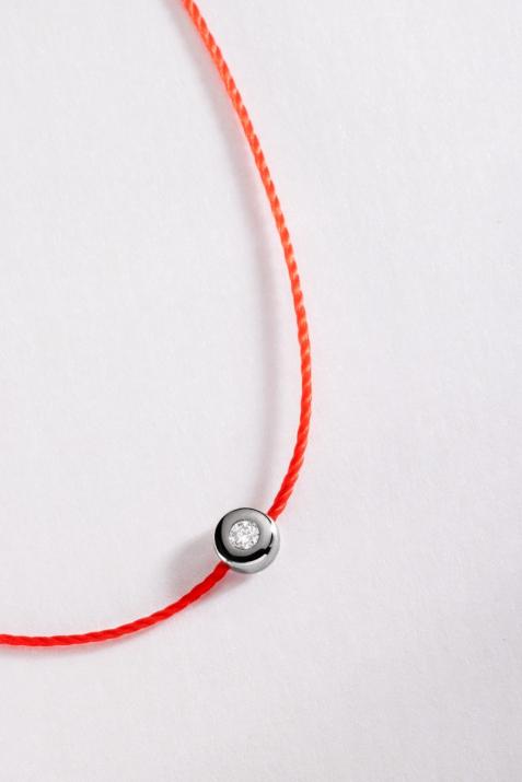 Bracelet fil avec diamant 0.02 carat en serti clos or noir - Redline - 0++