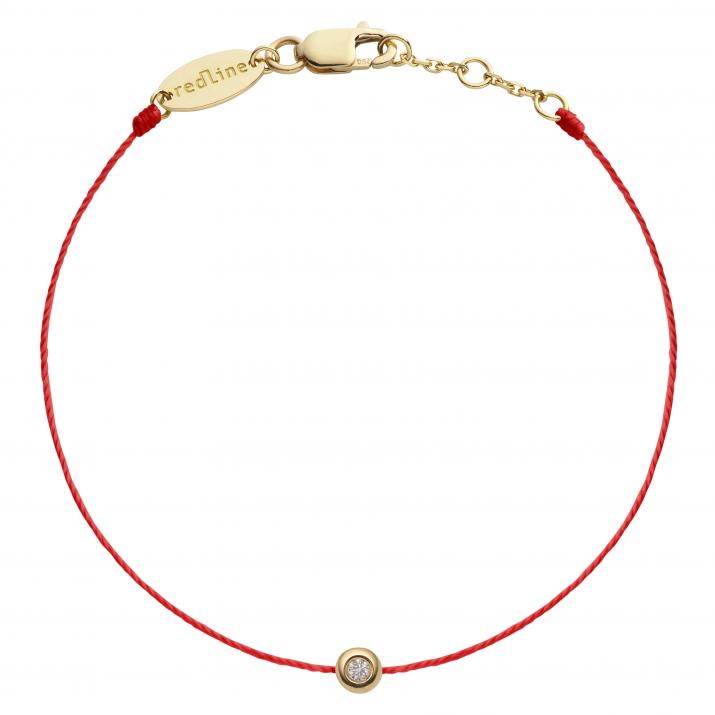 Bracelet fil avec diamant 0.02 carat en serti clos or jaune - Redline - 0++