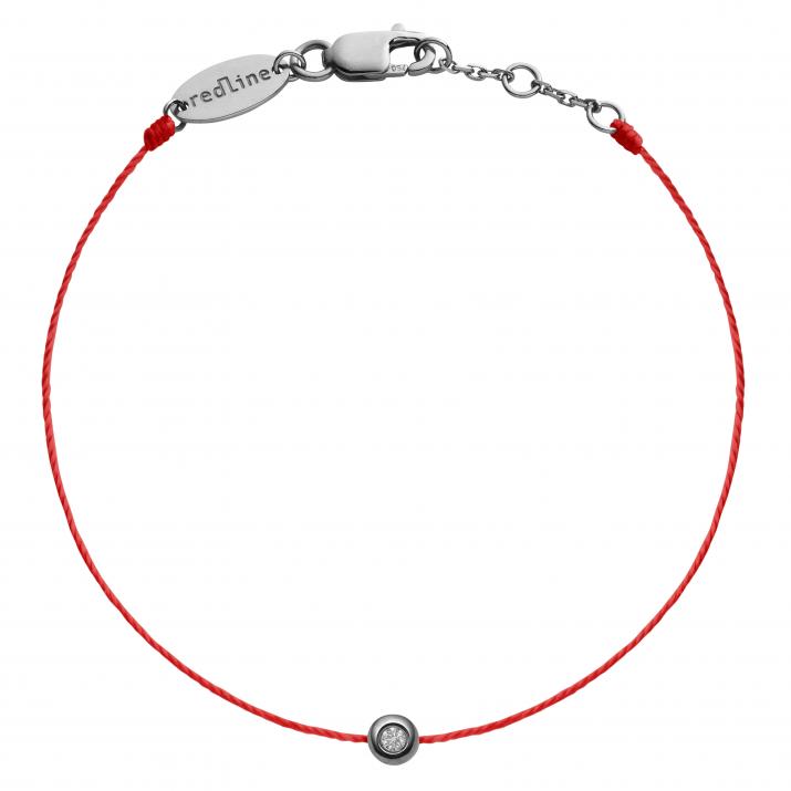 Bracelet fil avec diamant 0.02 carat en serti clos or noir - Redline - 0++