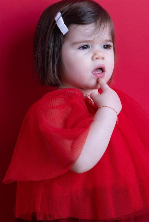 Bracelet enfant fil avec diamant 0.02 carat en serti clos or rose - Redline - 0++