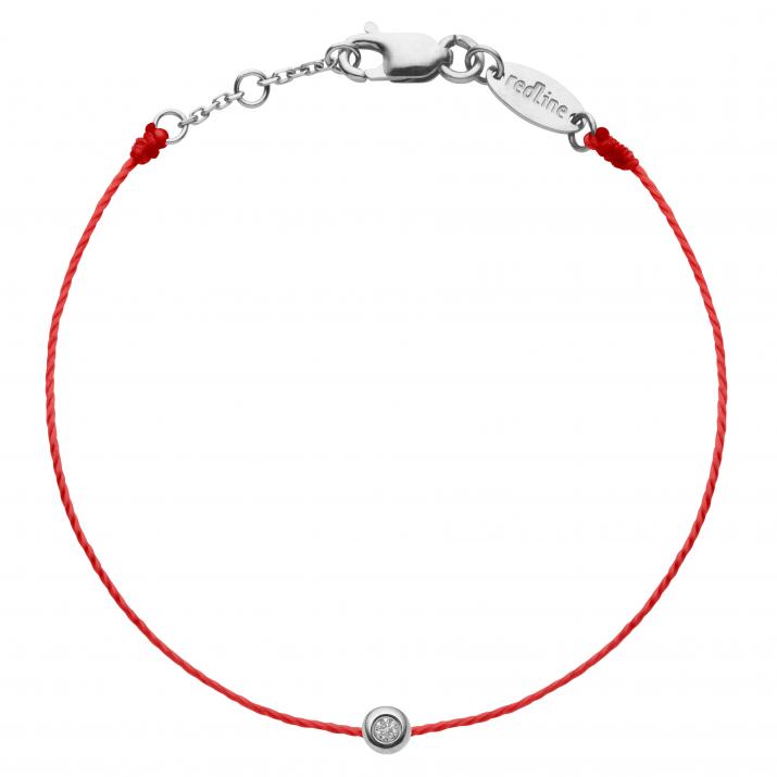 Bracelet enfant fil avec diamant 0.02 carat en serti clos or blanc - Redline - 0++