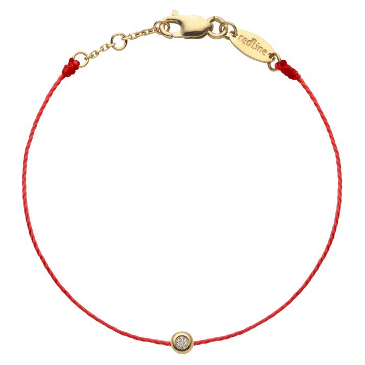 Bracelet enfant fil avec diamant 0.02 carat en serti clos or jaune - Redline - 0++