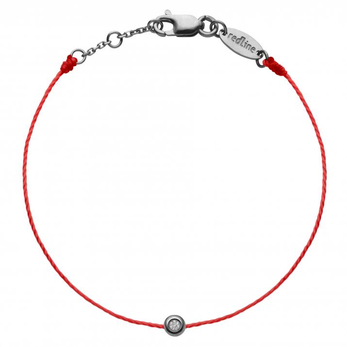 Bracelet enfant fil avec diamant 0.02 carat en serti clos or noir - Redline - 0++