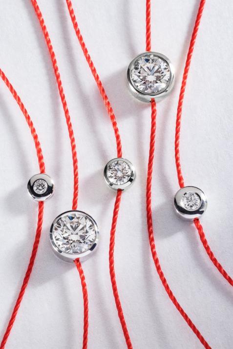 Bracelet fil avec diamant 0.10 carat serti clos or blanc - Redline - 0++