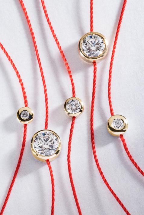 Bracelet fil avec diamant 0.10 carat serti clos or jaune - Redline - 0++