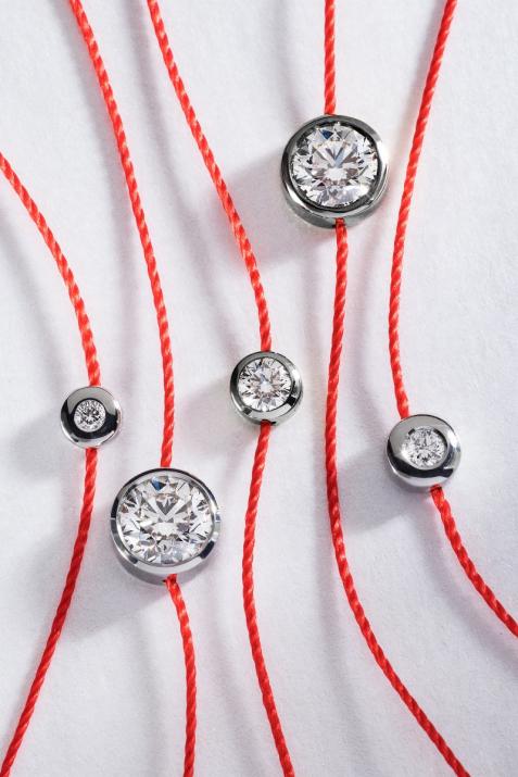 Bracelet fil avec diamant 0.10 carat serti clos or noir - Redline - 0++