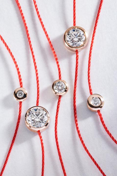 Bracelet fil avec diamant 0.40 carat serti clos or rose - Redline - 0++