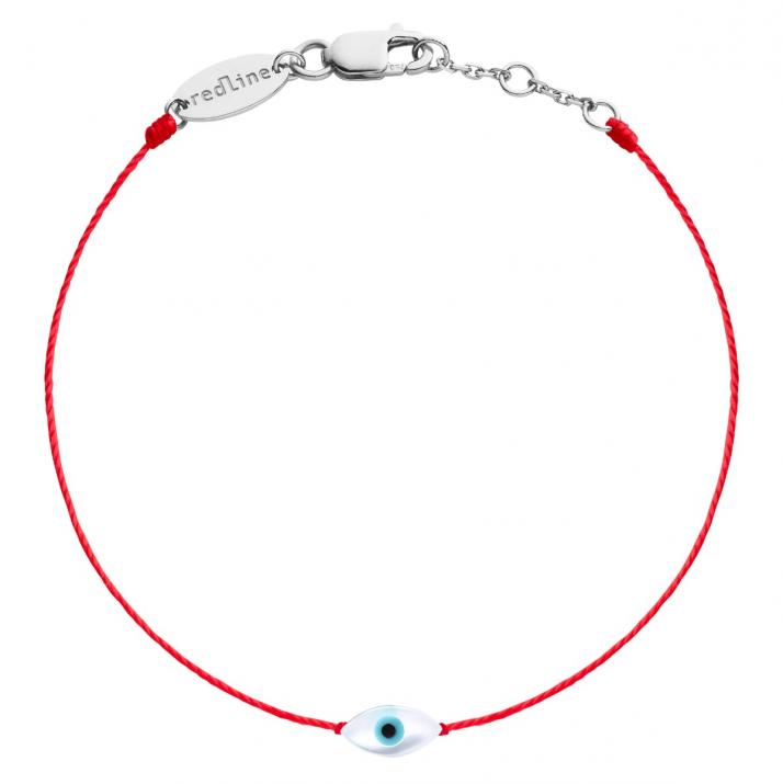 Bracelet fil oeil protecteur or blanc - Redline