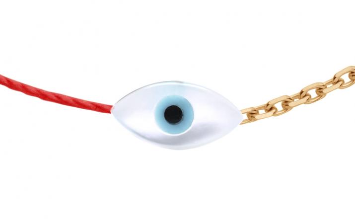 Bracelet fil et chaîne oeil protecteur or rose - Redline - 0++