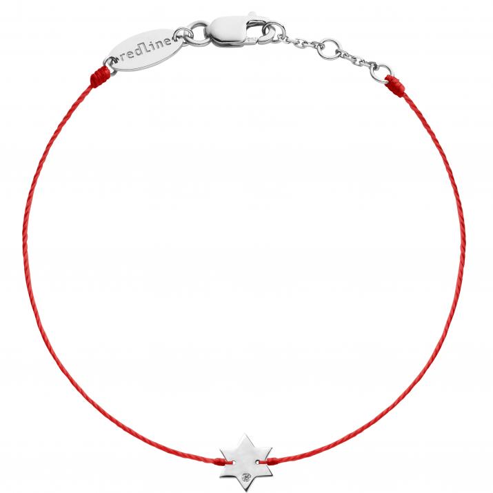Bracelet fil étoile or blanc avec diamant - Redline - 0++