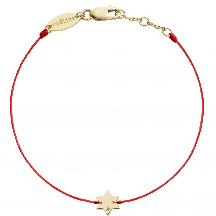 Bracelet fil étoile or jaune avec diamant - Redline - 0++