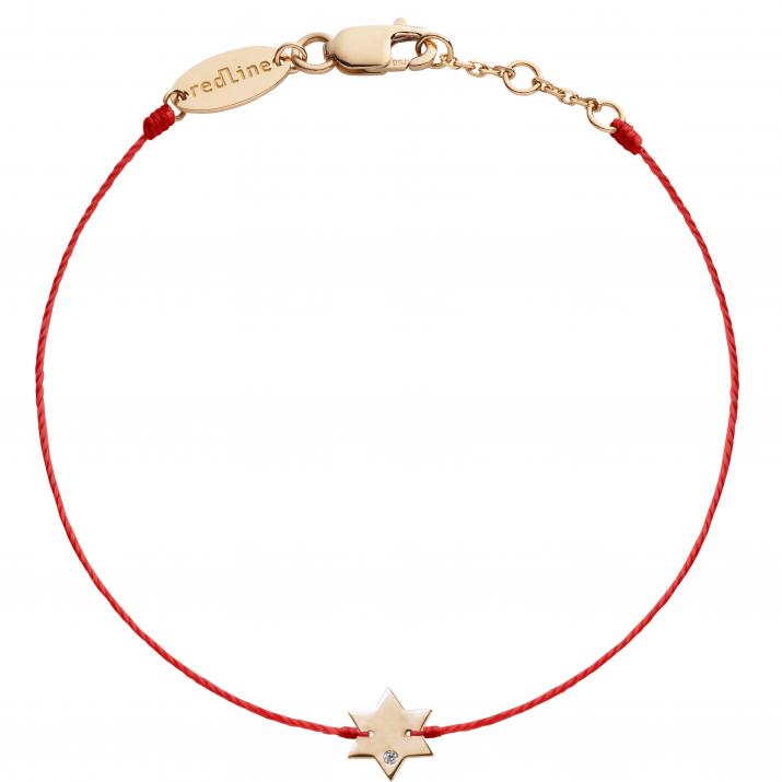 Bracelet fil étoile or rose avec diamant - Redline - 0++