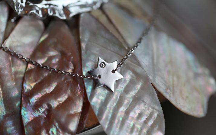 Collier étoile de David chaîne or blanc diamant - Redline - 0++