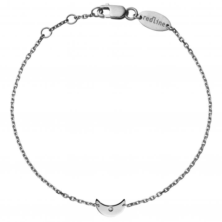 Bracelet chaîne croissant de lune or noir avec diamant - Redline