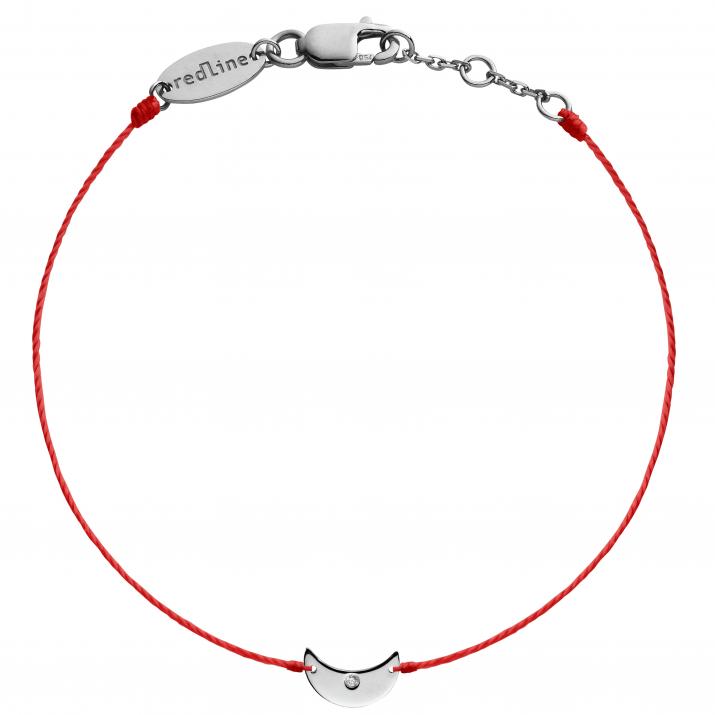 Bracelet fil croissant de lune or noir avec diamant - Redline