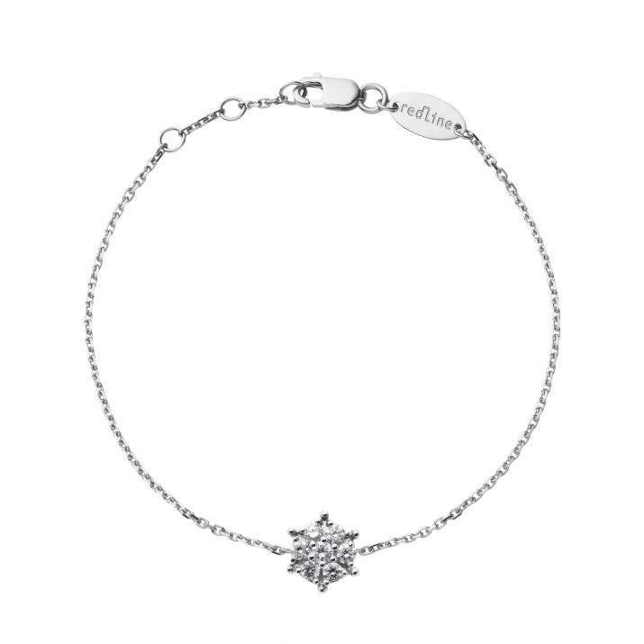 Bracelet chaîne étoile or blanc avec diamants - Redline - 0++