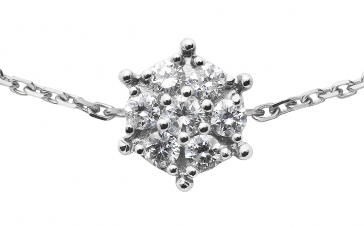 Bracelet chaîne étoile or blanc avec diamants - Redline - 0++