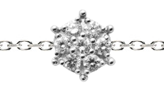 Bracelet chaîne étoile or blanc avec diamants - Redline - 0++