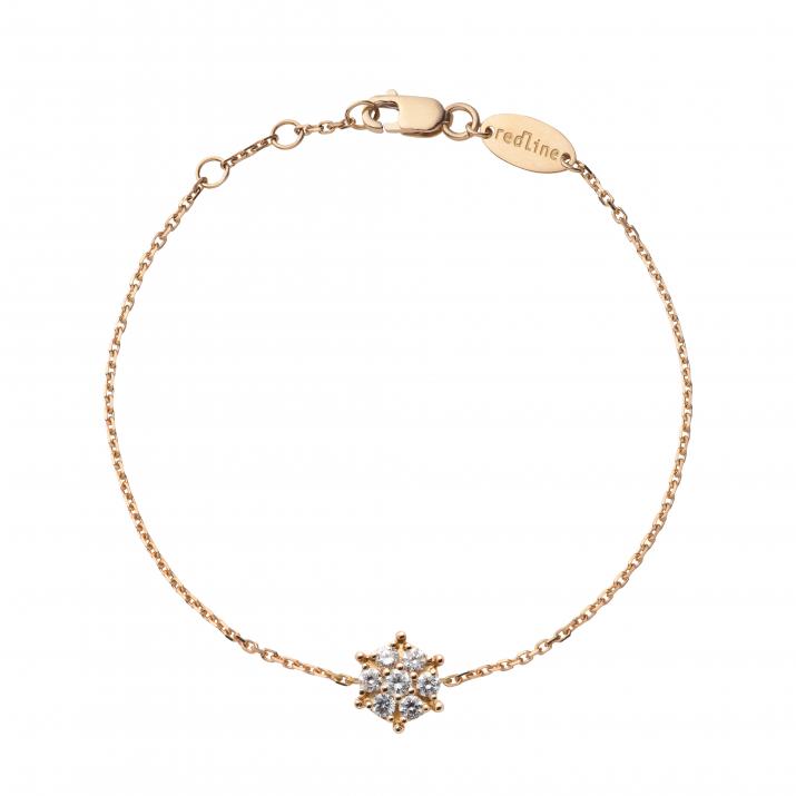 Bracelet chaîne étoile or rose avec diamants - Redline - 0++