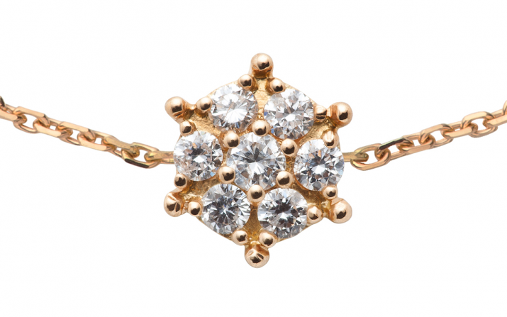 Bracelet chaîne étoile or rose avec diamants - Redline - 0++