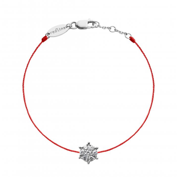 Bracelet fil étoile or blanc avec diamants - Redline - 0++