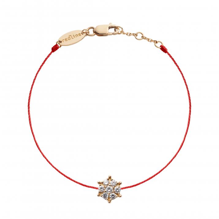 Bracelet fil étoile or rose avec diamants - Redline - 0++