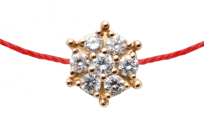 Bracelet fil étoile or rose avec diamants - Redline - 0++