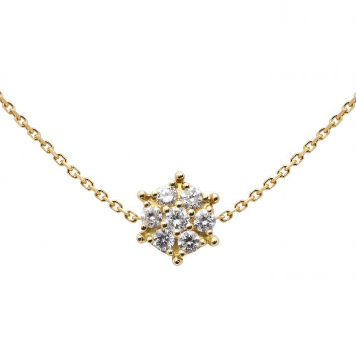 Collier chaîne étoile or jaune avec diamants - Redline - 0++