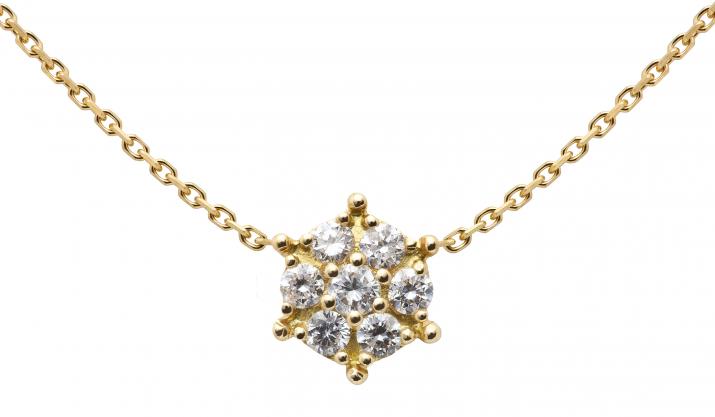 Collier chaîne étoile or jaune avec diamants - Redline - 0++