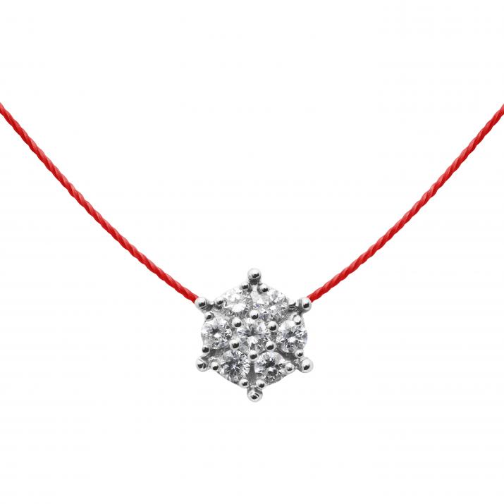 Collier fil étoile or blanc avec diamants - Redline - 0++