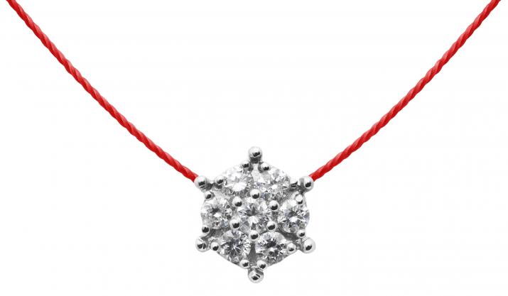 Collier fil étoile or blanc avec diamants - Redline - 0++