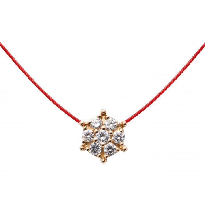 Collier fil étoile or rose avec diamants - Redline - 0++