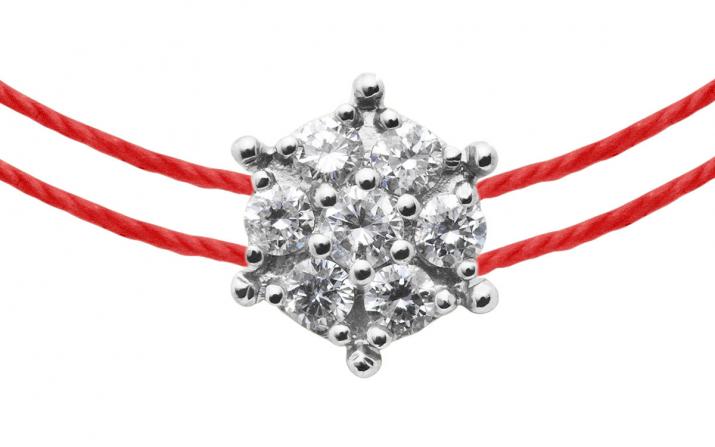 Bracelet multi fils étoile or blanc avec diamants - Redline - 0++