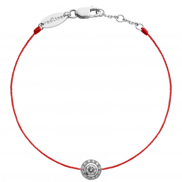 Bracelet fil avec diamants 0.26 carat en serti clos or blanc - Redline - 0++