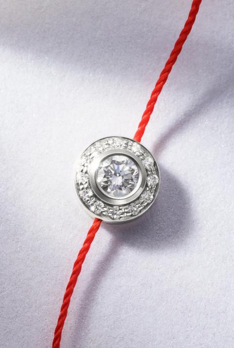 Bracelet fil avec diamants 0.26 carat en serti clos or blanc - Redline - 0++