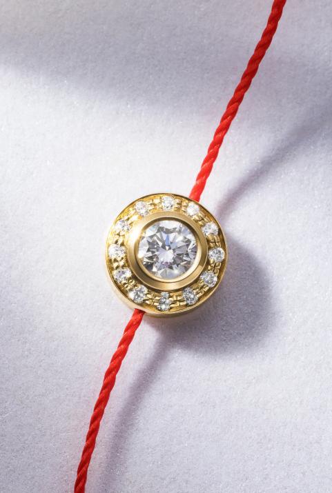 Bracelet fil avec diamants 0.26 carat en serti clos or jaune - Redline - 0++