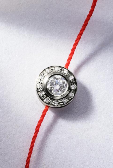 Bracelet fil avec diamants 0.26 carat en serti clos or noir - Redline - 0++