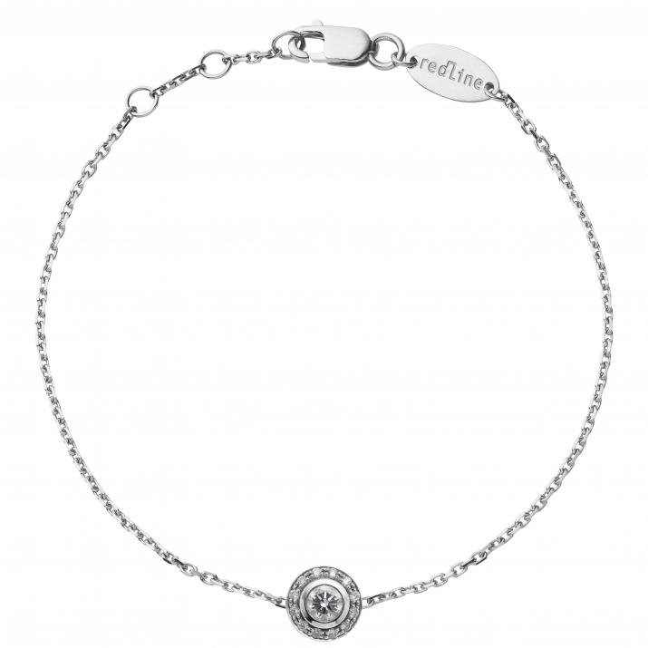 Bracelet chaîne avec diamants 0.26 carat en serti clos or blanc - Redline - 0++
