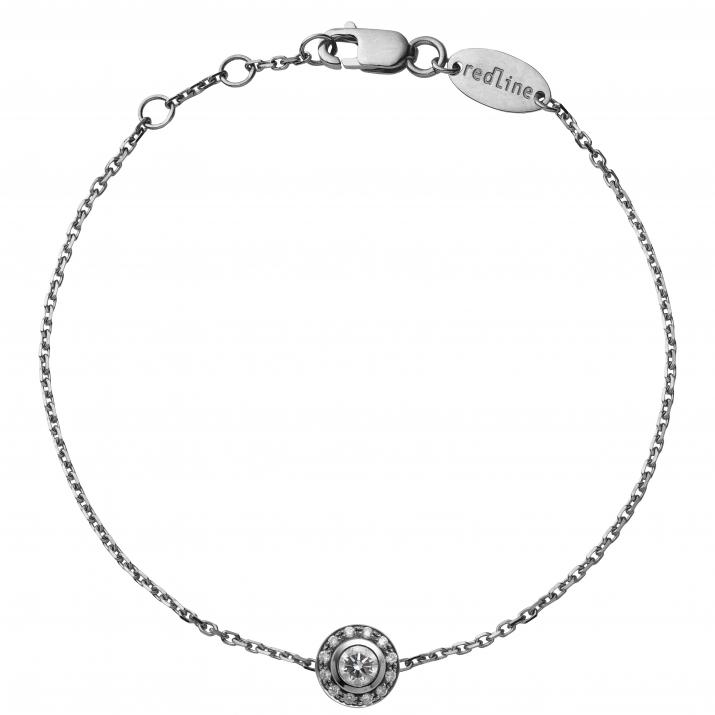 Bracelet chaîne avec diamants 0.26 carat en serti clos or noir - Redline - 0++