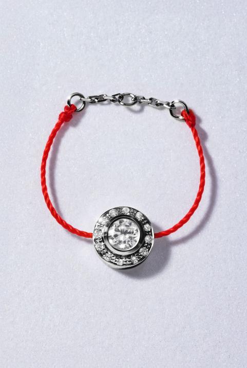 Bague fil avec diamants 0.26 carat en serti clos or noir - Redline - 0++