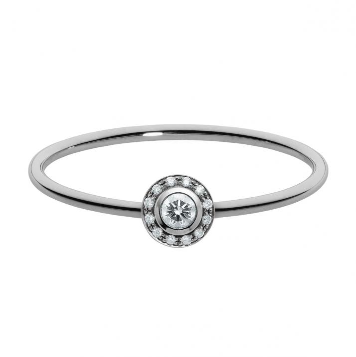 Bague jonc avec diamants 0.26 carat en serti clos or noir - Redline