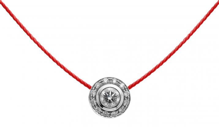 Collier fil avec diamants 0.26 carat en serti clos or blanc - Redline - 0++