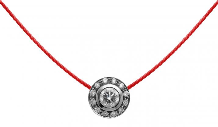 Collier fil avec diamants 0.26 carat en serti clos or noir - Redline - 0++